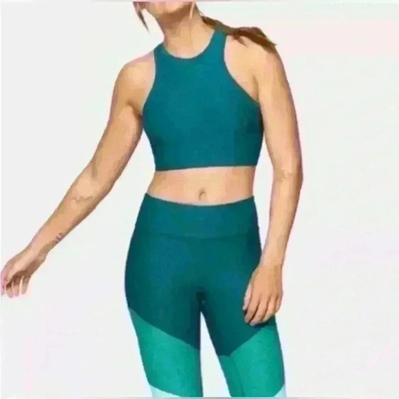Outdoor Voices Athena Crop Top Sports Bra Emerald Teal Women's S - Picture 4 of 12